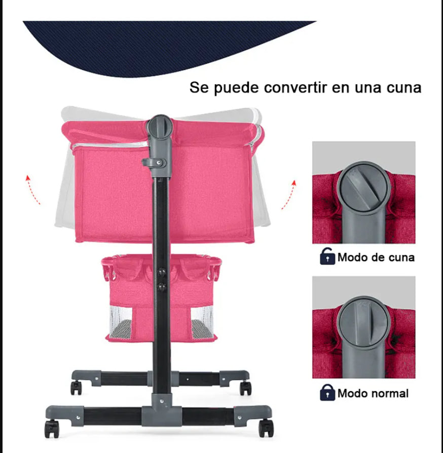 Cuna Colecho Sora Ajustable con Mecedora y Mosquitero