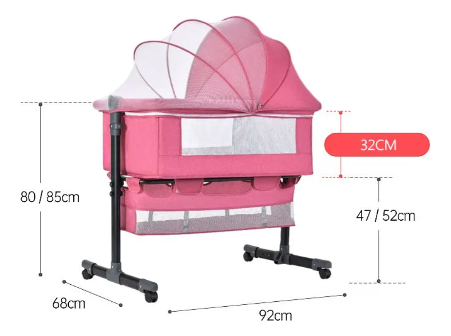 Cuna Colecho Sora Ajustable con Mecedora y Mosquitero