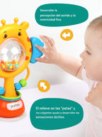 DIDACTICO SONAJERO JIRAFA CON VENTOSA / Ruleta sonajero sensorial montessori