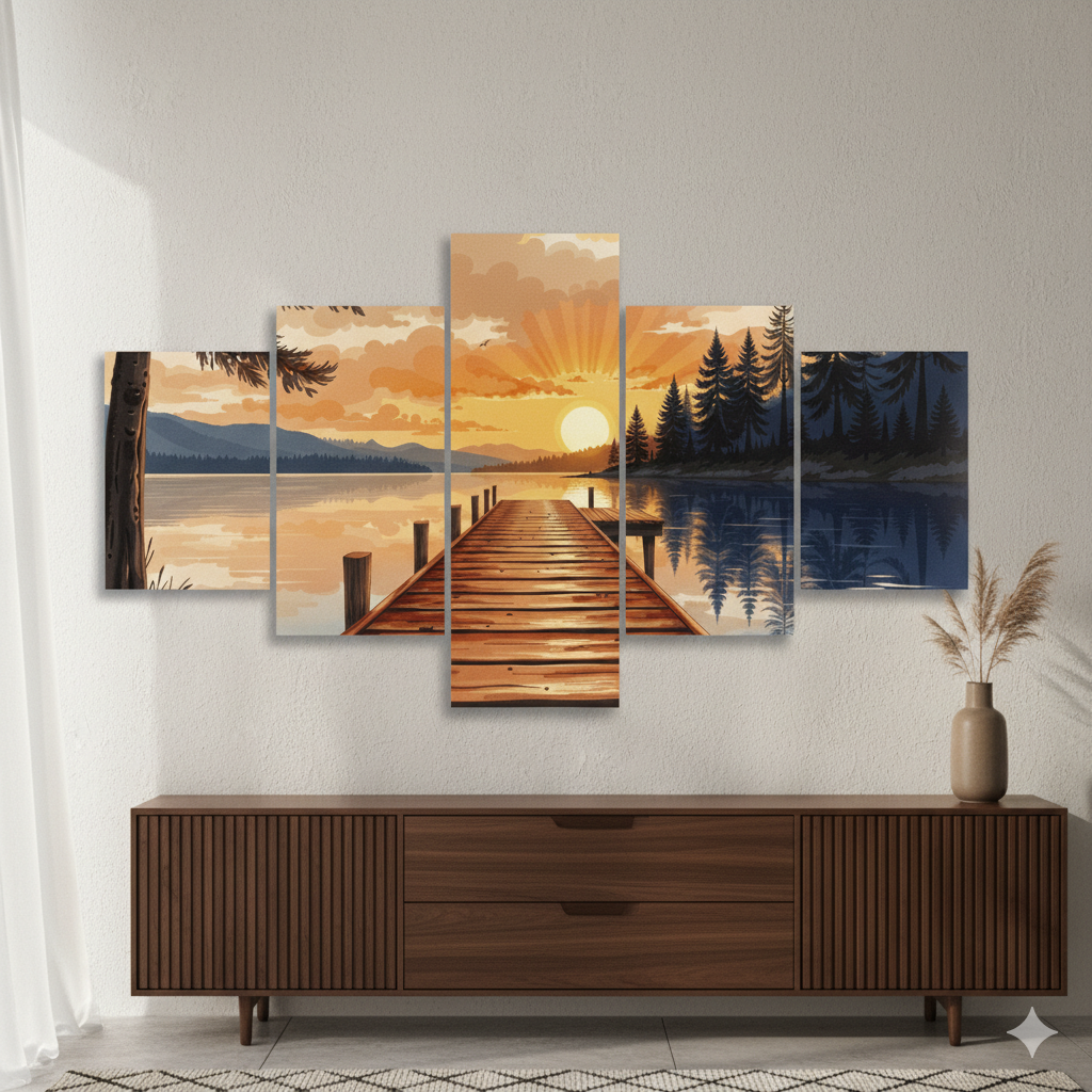 Cuadro Decorativo en Lienzo Canvas 5 Piezas | Vista Natural