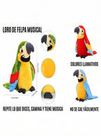 LORO MUSICAL DE FELPA INTERACTIVO/ repite palabras y camina