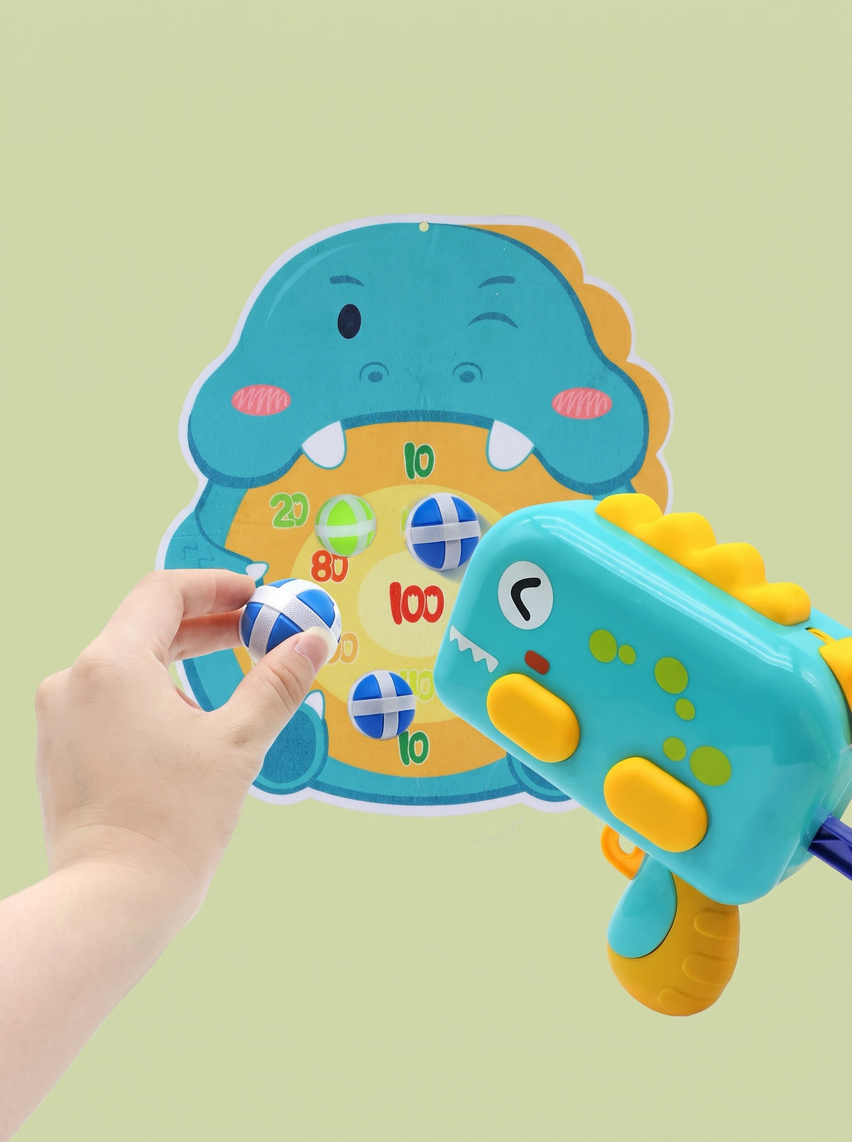 JUGUETE DINOSAURIO LANZADOR DE PELOTAS / puntería y diversión interactiva