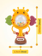 DIDACTICO SONAJERO JIRAFA CON VENTOSA / Ruleta sonajero sensorial montessori