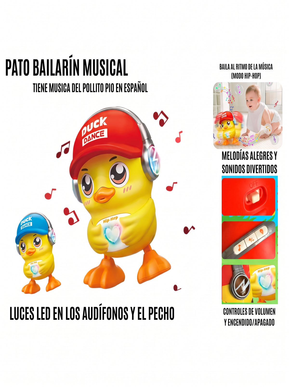 PATO BAILARÍN MUSICAL / luces y música divertida