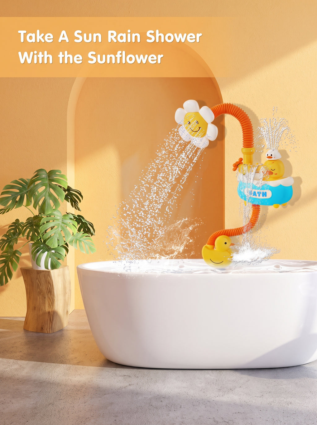 DUCHA PARA BEBÉ PATO Y FLOR/ baño divertido y relajante