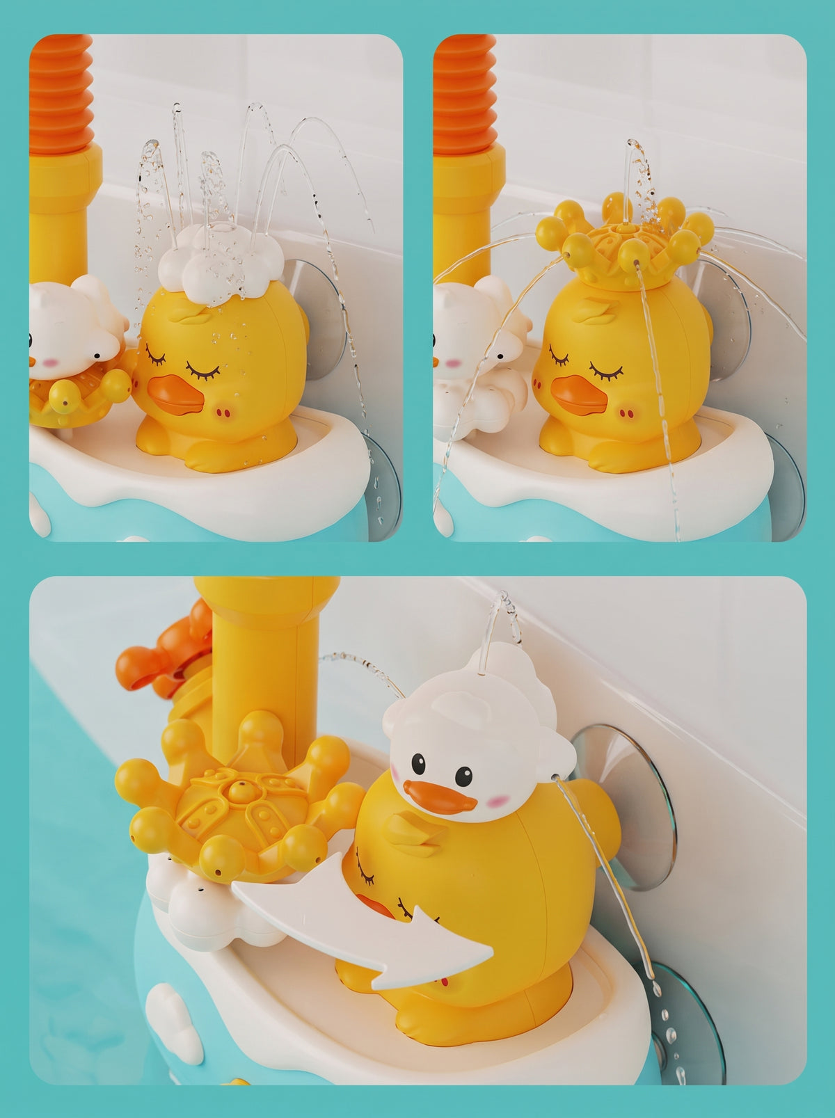 DUCHA PARA BEBÉ PATO Y FLOR/ baño divertido y relajante