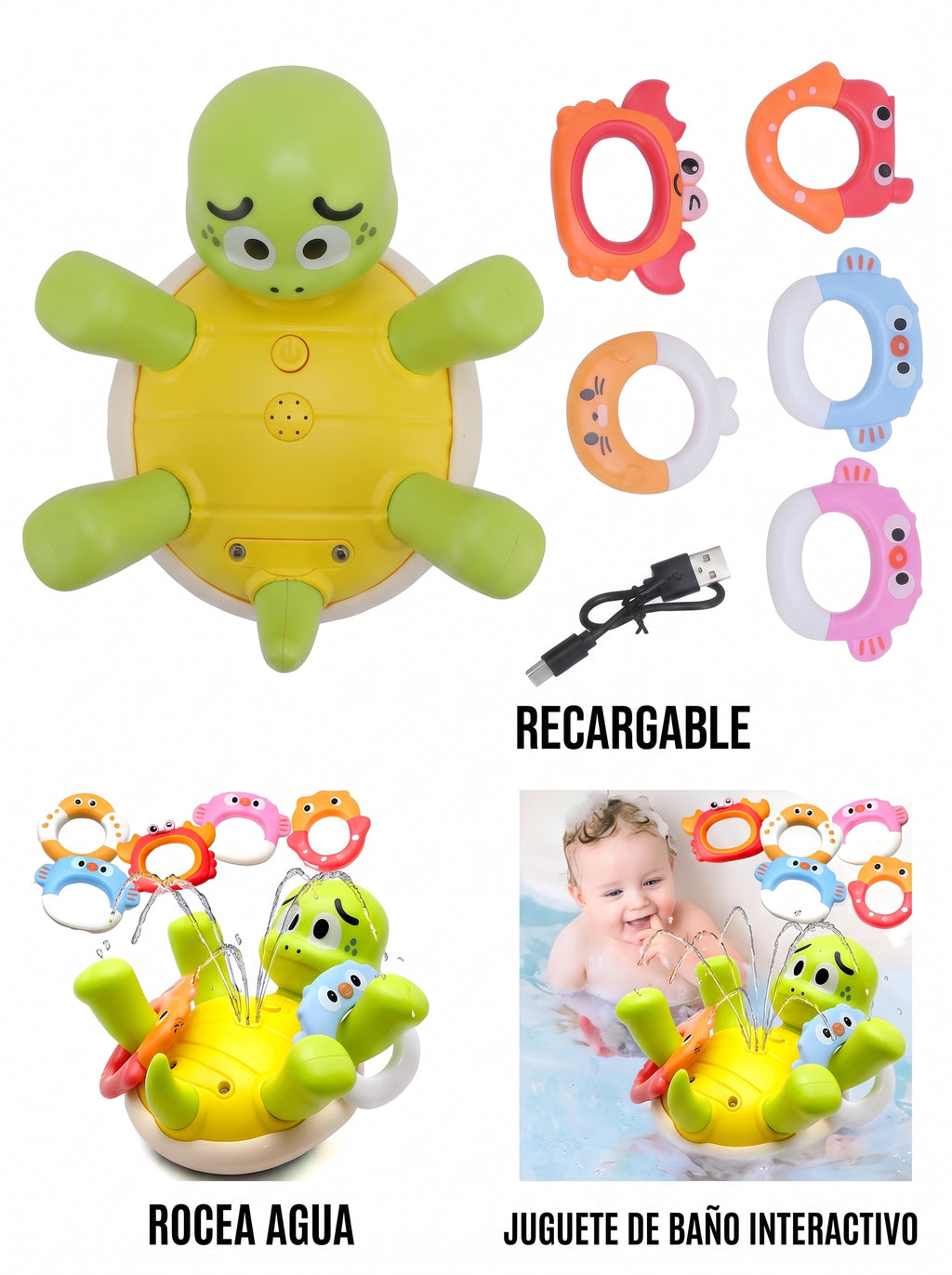 JUGUETE TORTUGA ROCIADORA/ juguete acuático con anillos