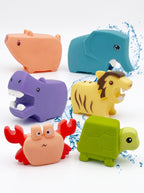 SET DE 6 ANIMALES DE GOMA PARA BEBÉ / juguetes de baño sensoriales