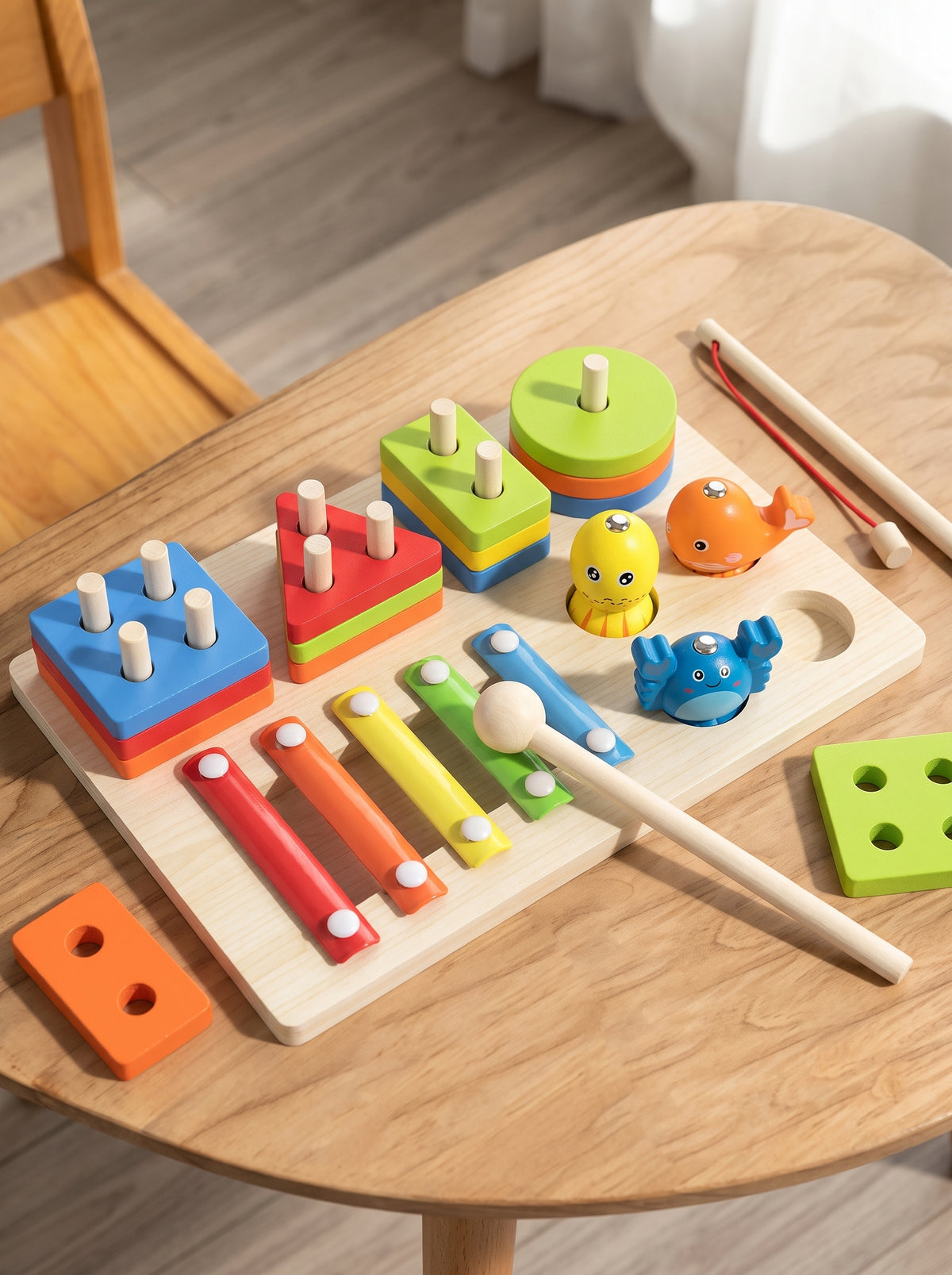 JUEGO DIDACTICO PESCA MONTESSORI / Juguete inteligente 3 en 1