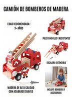 CARRO DE BOMBEROS EDUCATIVO / Camión de madera clásico