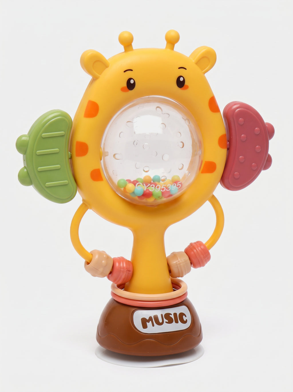 DIDACTICO SONAJERO JIRAFA CON VENTOSA / Ruleta sonajero sensorial montessori