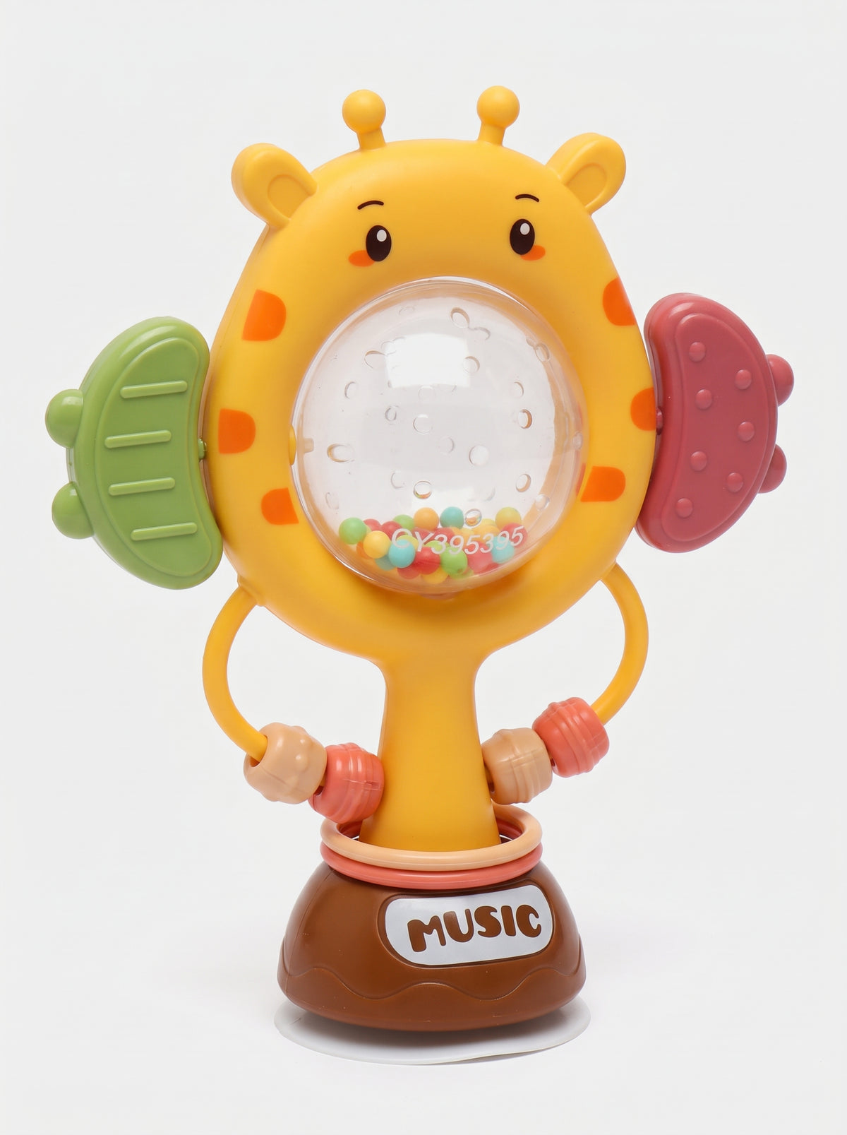 DIDACTICO SONAJERO JIRAFA CON VENTOSA / Ruleta sonajero sensorial montessori