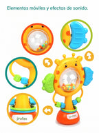DIDACTICO SONAJERO JIRAFA CON VENTOSA / Ruleta sonajero sensorial montessori
